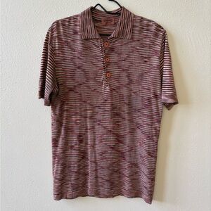 MISSONI Cotton Graphic Stripe Printed Knit Polo
